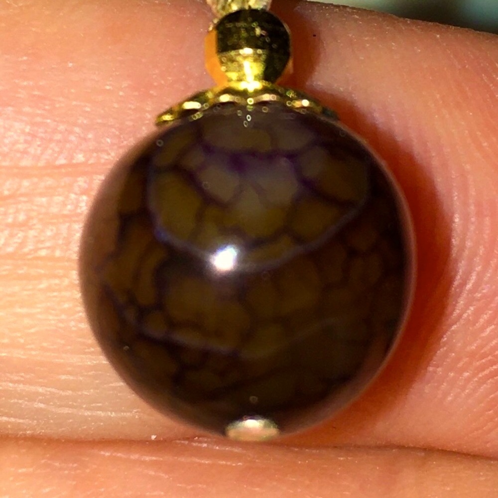Stone Earrings in Gold and 925 Silver Snakeskin Stone
